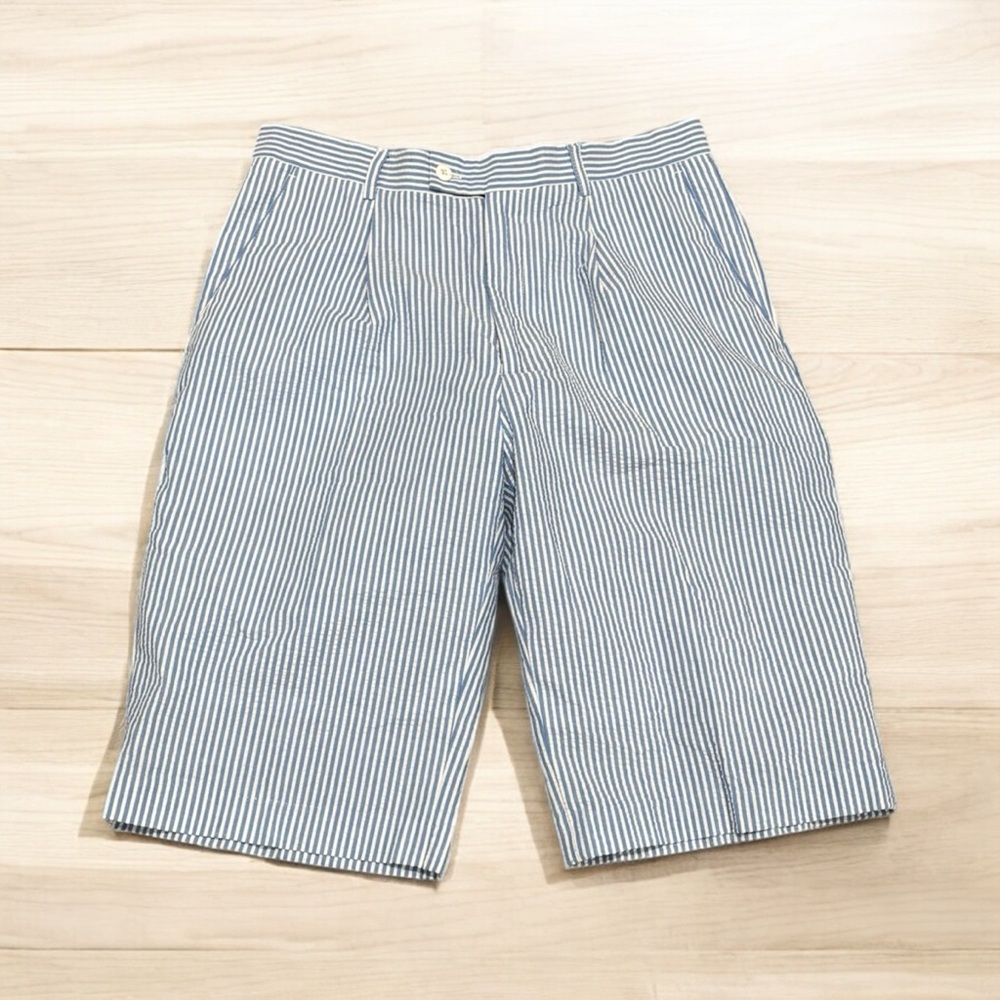 Linea Uomo Men’s Blue/White Striped Golf Shorts-size 34